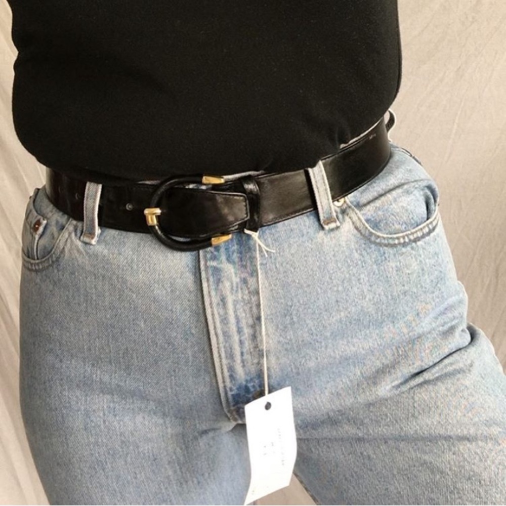 Vintage Black and Brass Belt